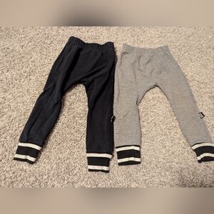 Whistle And Flute Striped Cuff Kids Jogger Pants - Black & Gray 1/2t